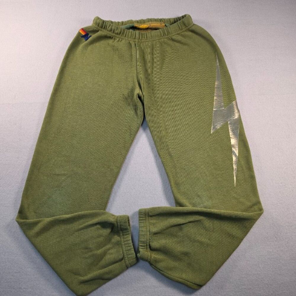 Aviator Nation Bolt Sweatpants Size S Olive Green - 0100